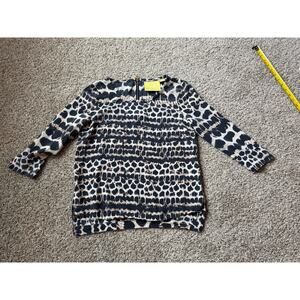 Maeve Anthropologie 100% Silk Linosa Top Leopard Cheetah Print Blouse Size XS